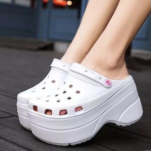 CROCS White clog platform shoes